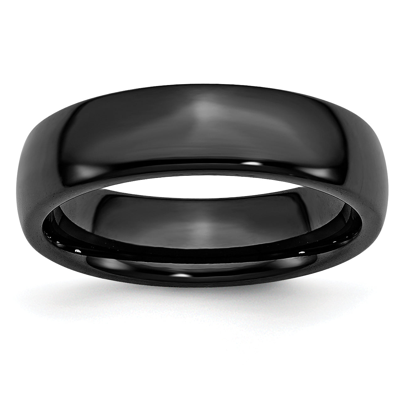 Black Ceramic 6mm Polished Band Main image