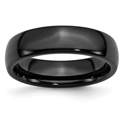 Black Ceramic 6mm Polished Band