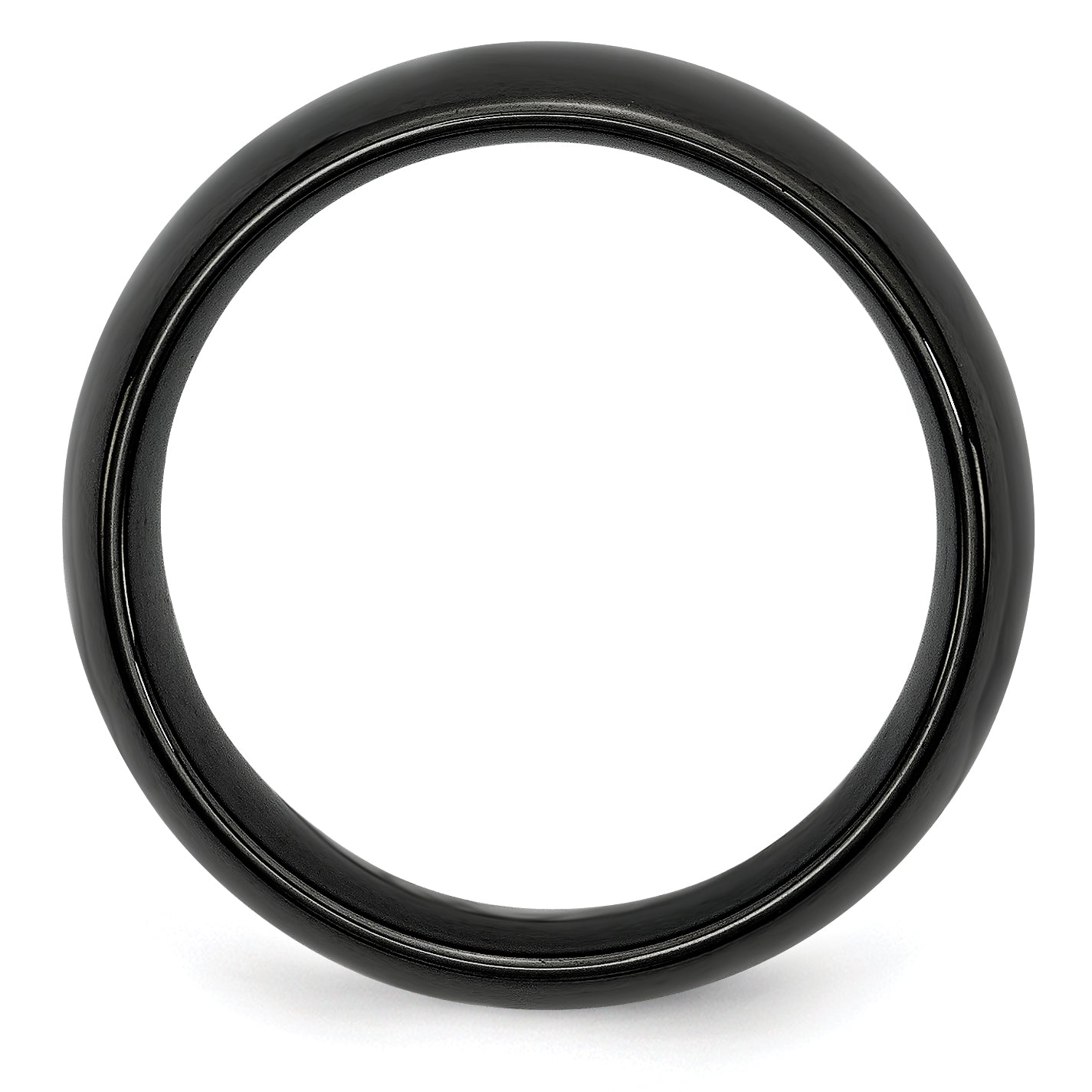 Polished Wedding Band in Black Ceramic, 8mm Secondary image