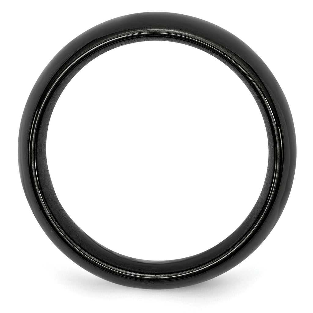 Polished Wedding Band in Black Ceramic, 8mm