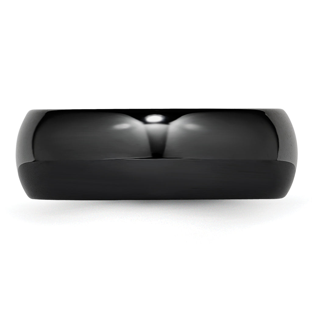 Polished Wedding Band in Black Ceramic, 8mm