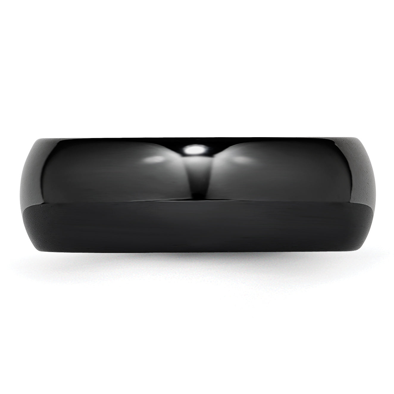 Polished Wedding Band in Black Ceramic, 8mm