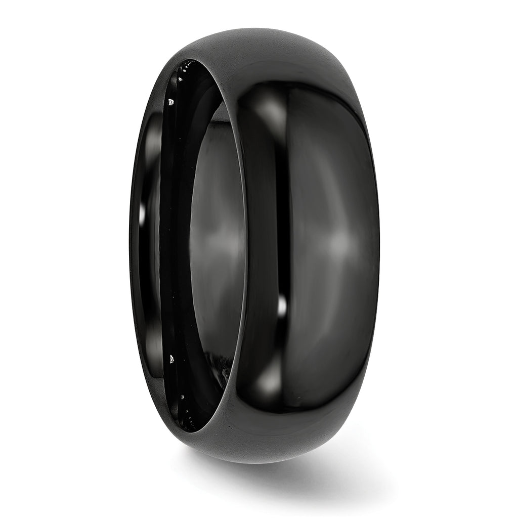 Polished Wedding Band in Black Ceramic, 8mm