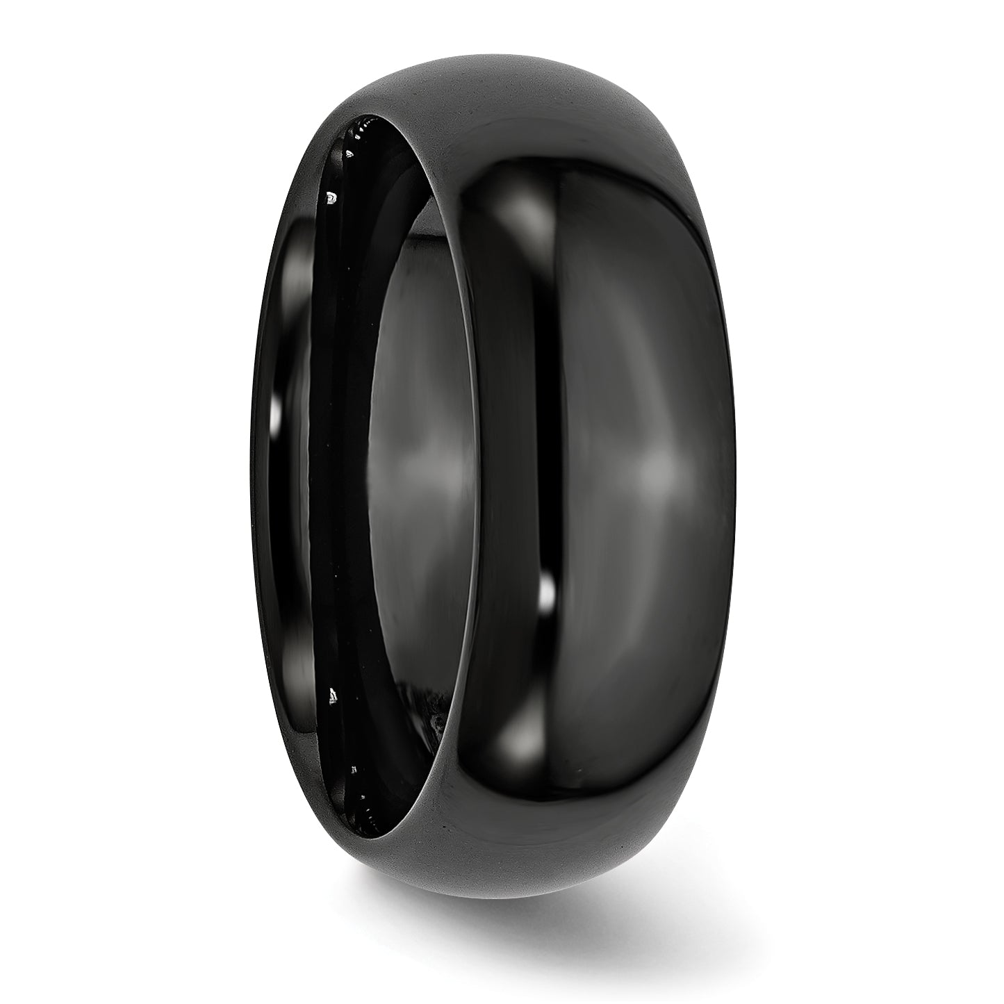 Polished Wedding Band in Black Ceramic, 8mm