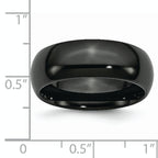 Polished Wedding Band in Black Ceramic, 8mm
