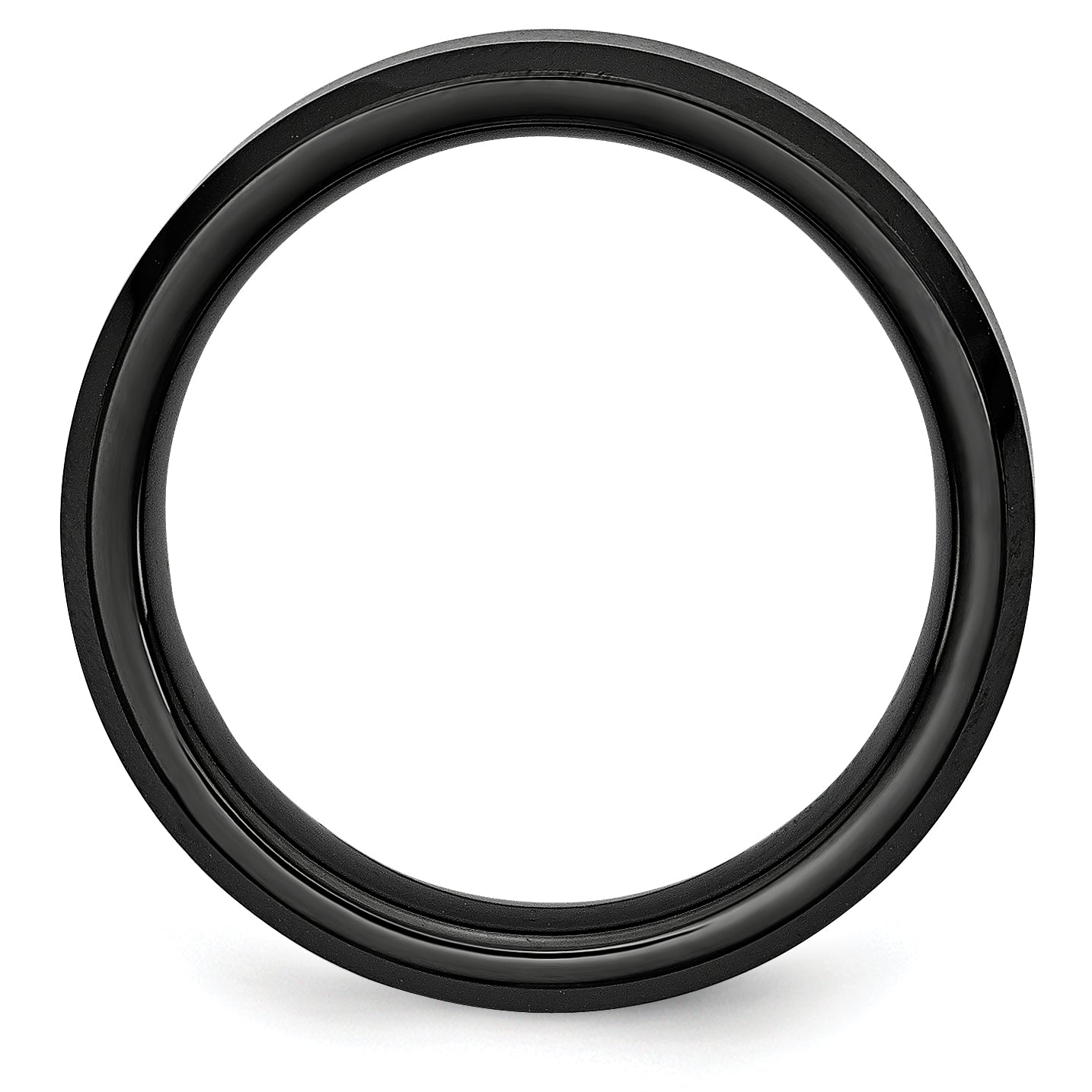 Beveled-Edge Comfort-Fit Wedding Band in Black Ceramic, 6mm Secondary image