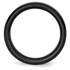 Beveled-Edge Comfort-Fit Wedding Band in Black Ceramic, 6mm