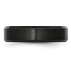 Beveled-Edge Comfort-Fit Wedding Band in Black Ceramic, 6mm