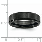 Beveled-Edge Comfort-Fit Wedding Band in Black Ceramic, 6mm