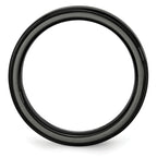 Ridged Edge Wedding Band in Black Ceramic, 6mm