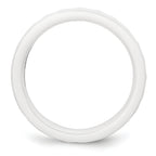 Faceted Wedding Band in White Ceramic, 4mm