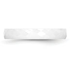 Faceted Wedding Band in White Ceramic, 4mm