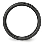 Faceted Wedding Band in Black Ceramic, 4mm