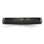 Faceted Wedding Band in Black Ceramic, 4mm