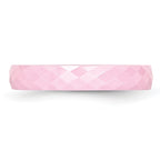 Faceted Wedding Band in Pink Ceramic, 4mm