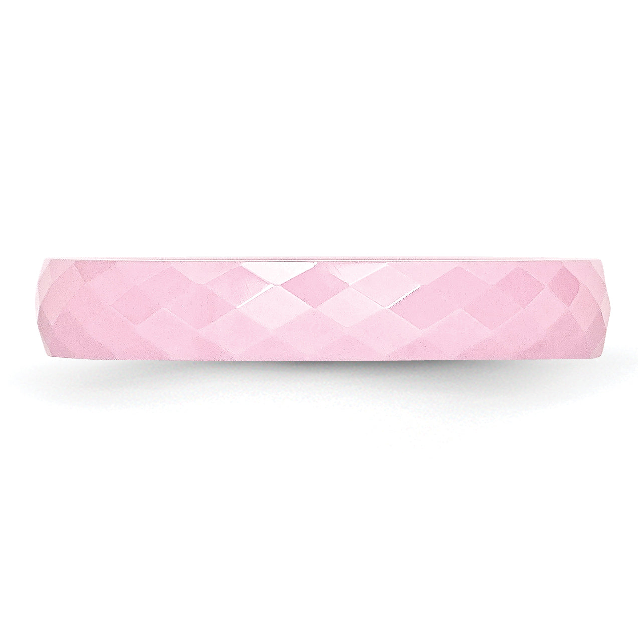 Faceted Wedding Band in Pink Ceramic, 4mm