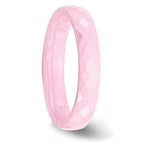 Faceted Wedding Band in Pink Ceramic, 4mm
