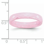 Faceted Wedding Band in Pink Ceramic, 4mm