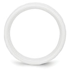 Faceted Wedding Band in White Ceramic, 6mm