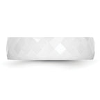 Faceted Wedding Band in White Ceramic, 6mm