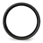 Faceted Wedding Band in Black Ceramic, 6mm