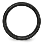 Faceted Beveled-Edge Wedding Band in Black Ceramic, 6mm