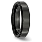 Faceted Beveled-Edge Wedding Band in Black Ceramic, 6mm