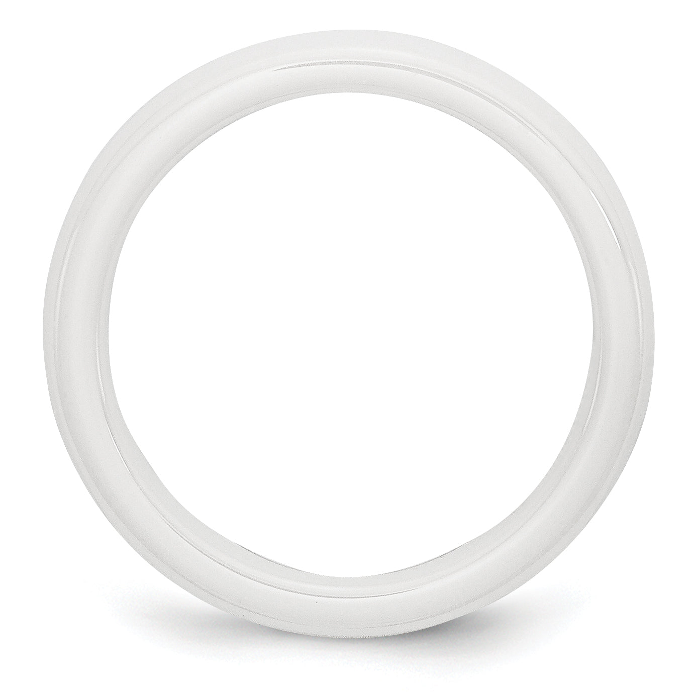 Polished Wedding Band in White Ceramic, 4mm