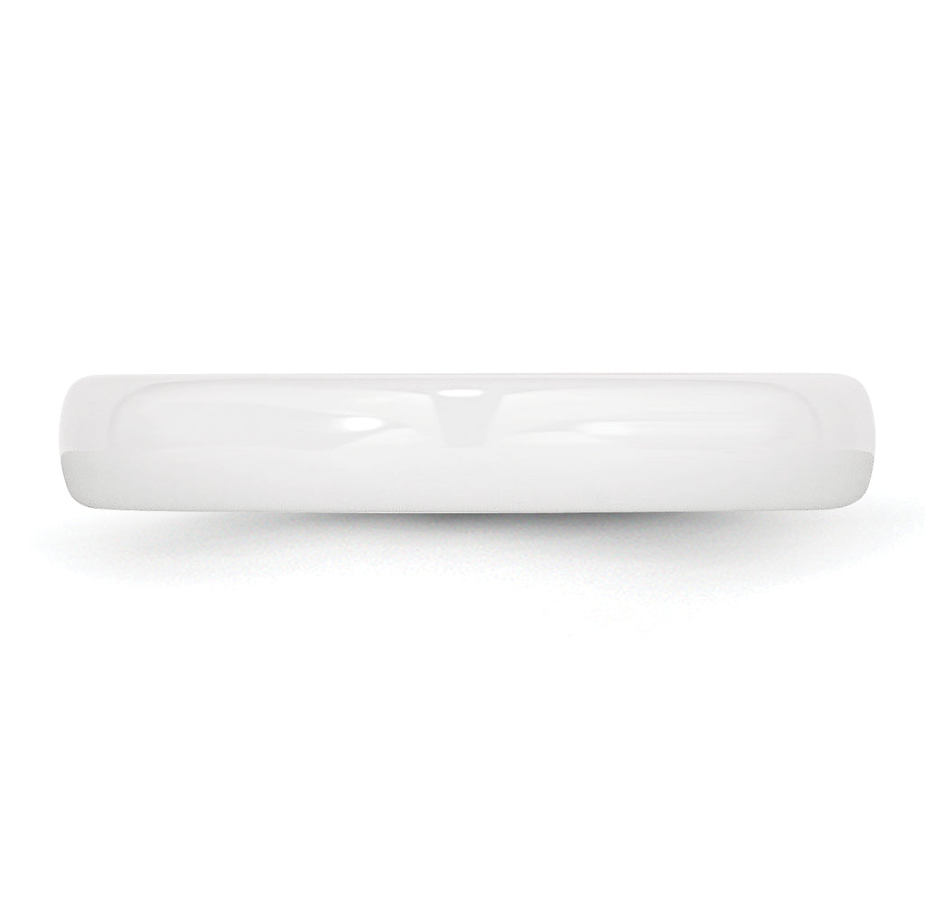 Polished Wedding Band in White Ceramic, 4mm