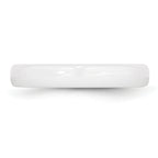Polished Wedding Band in White Ceramic, 4mm