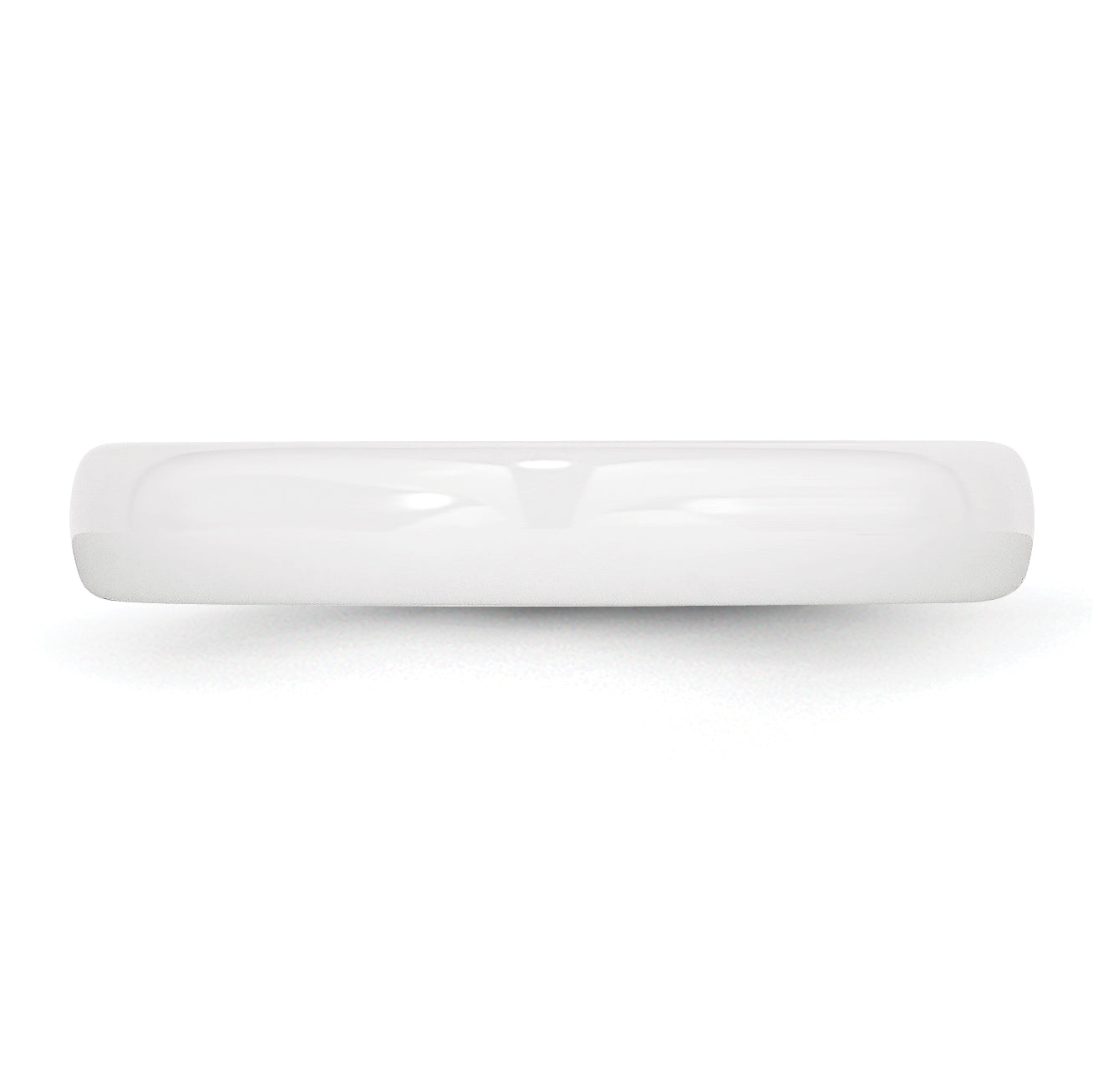 Polished Wedding Band in White Ceramic, 4mm