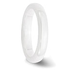 Polished Wedding Band in White Ceramic, 4mm