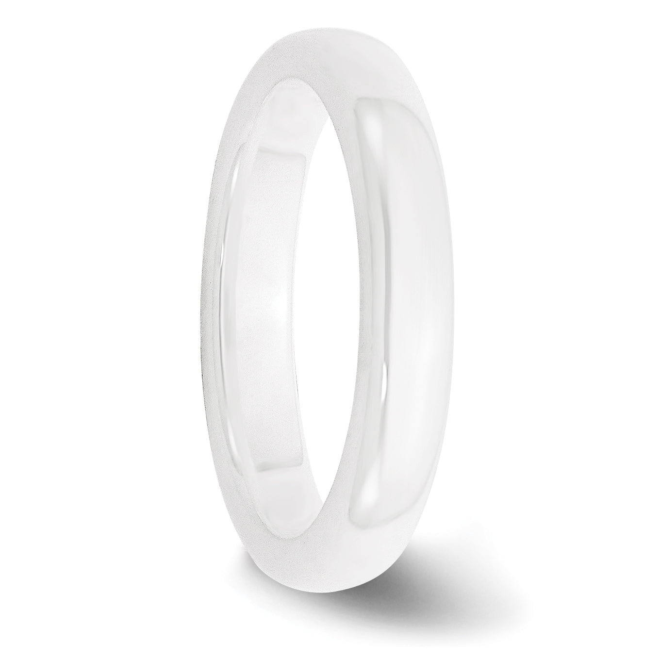 Polished Wedding Band in White Ceramic, 4mm