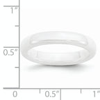 Polished Wedding Band in White Ceramic, 4mm