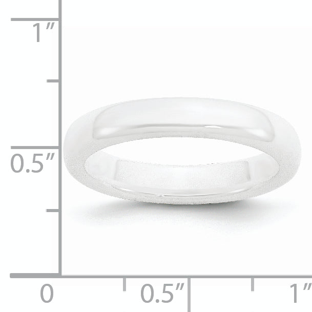 Polished Wedding Band in White Ceramic, 4mm