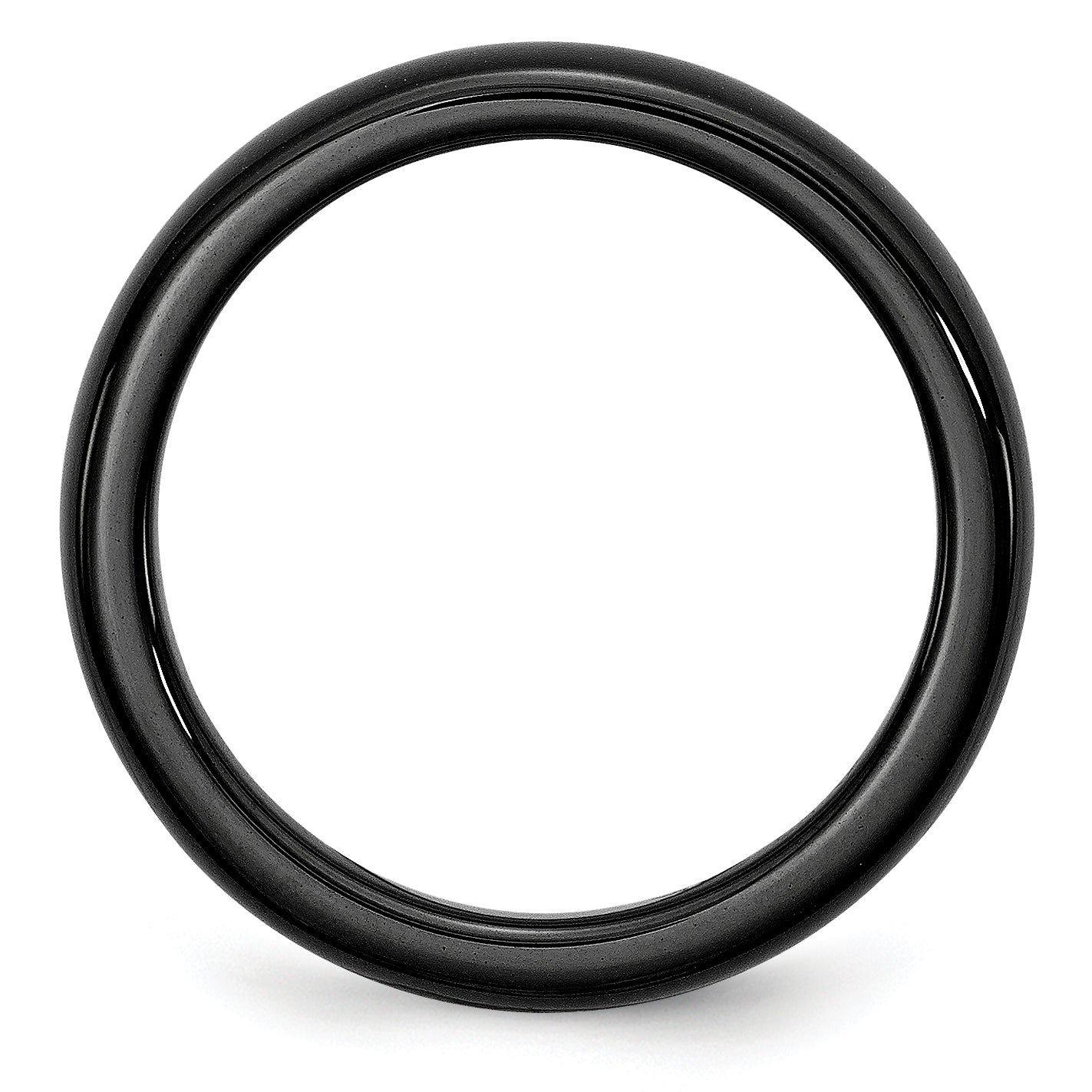Polished Wedding Band in Black Ceramic, 4mm