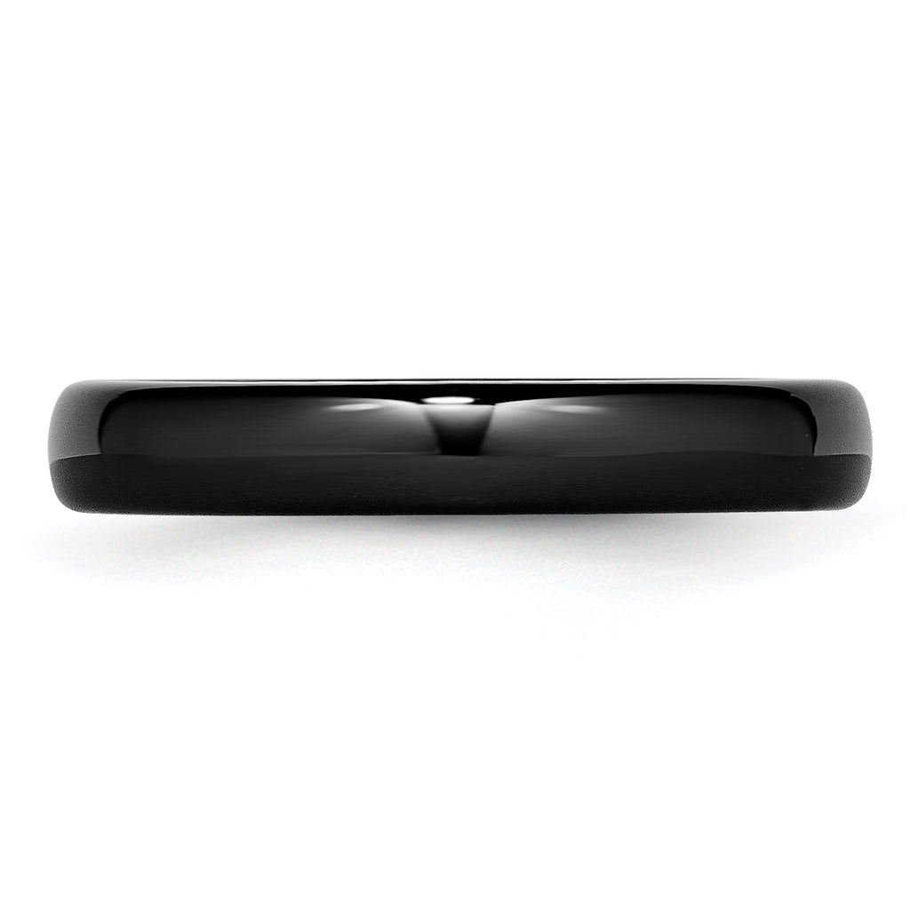 Polished Wedding Band in Black Ceramic, 4mm