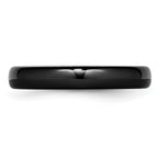 Polished Wedding Band in Black Ceramic, 4mm