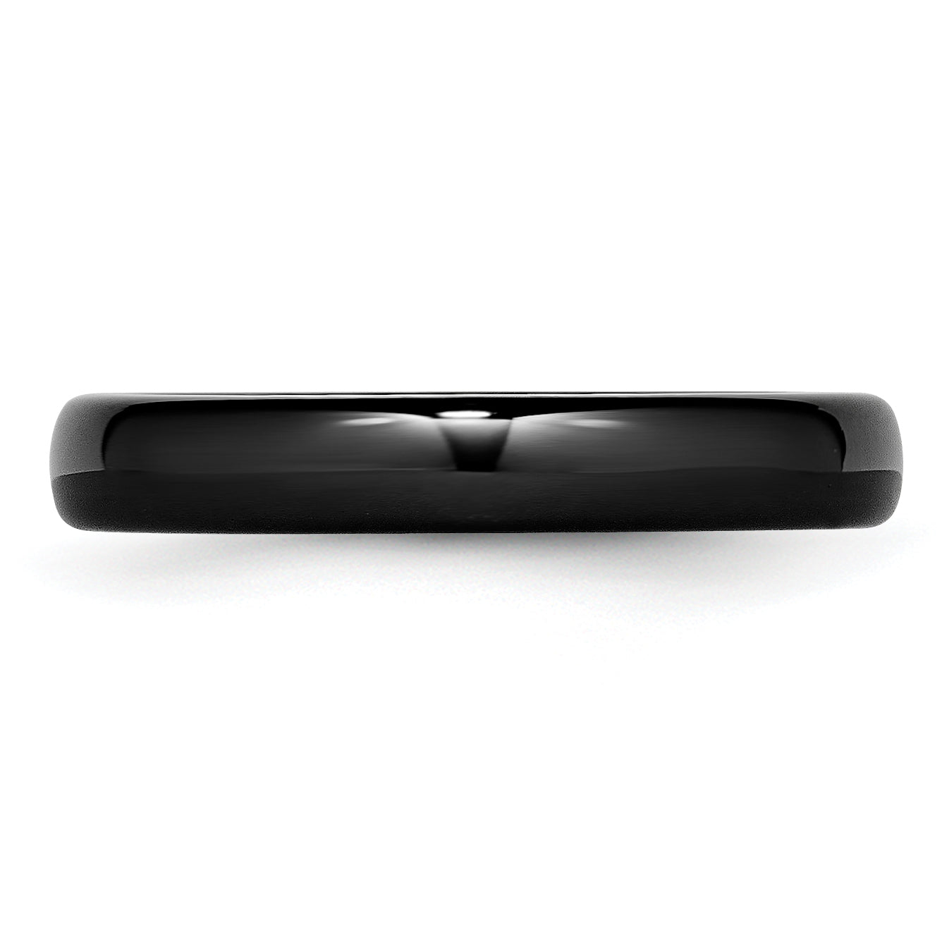 Polished Wedding Band in Black Ceramic, 4mm