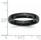 Polished Wedding Band in Black Ceramic, 4mm