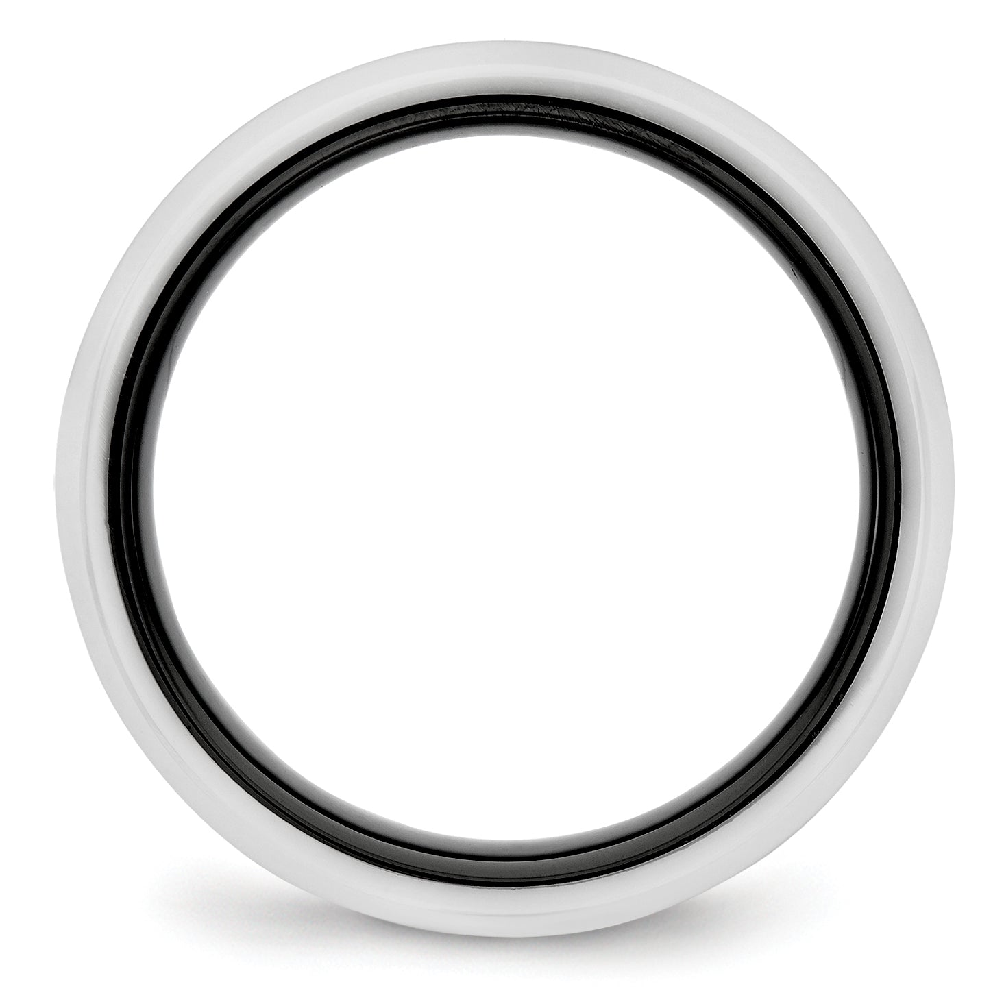 Ceramic Black and White 6mm Polished Band