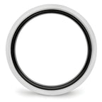 Two-Tone Wedding Band in Black & White Ceramic, 6mm
