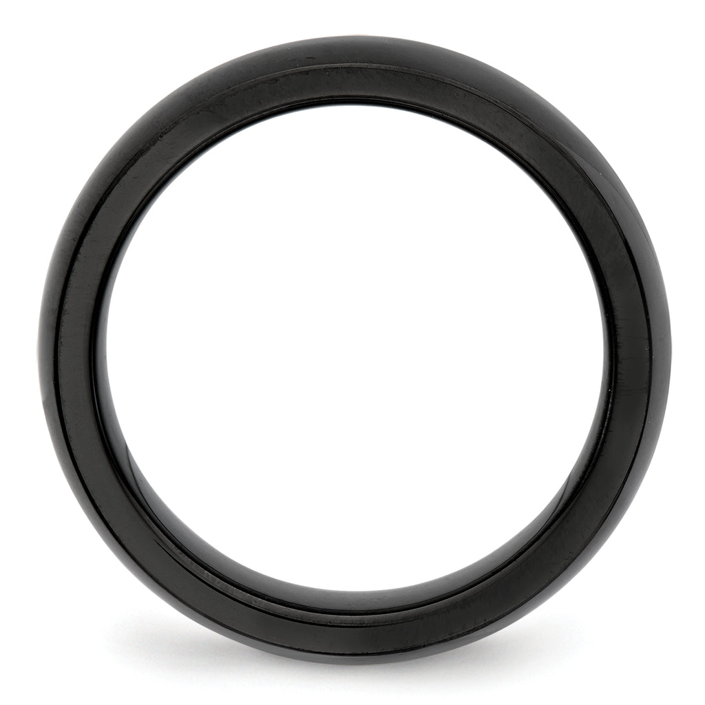 Two-Tone Wedding Band in Black & White Ceramic, 6mm