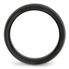 Two-Tone Wedding Band in Black & White Ceramic, 6mm