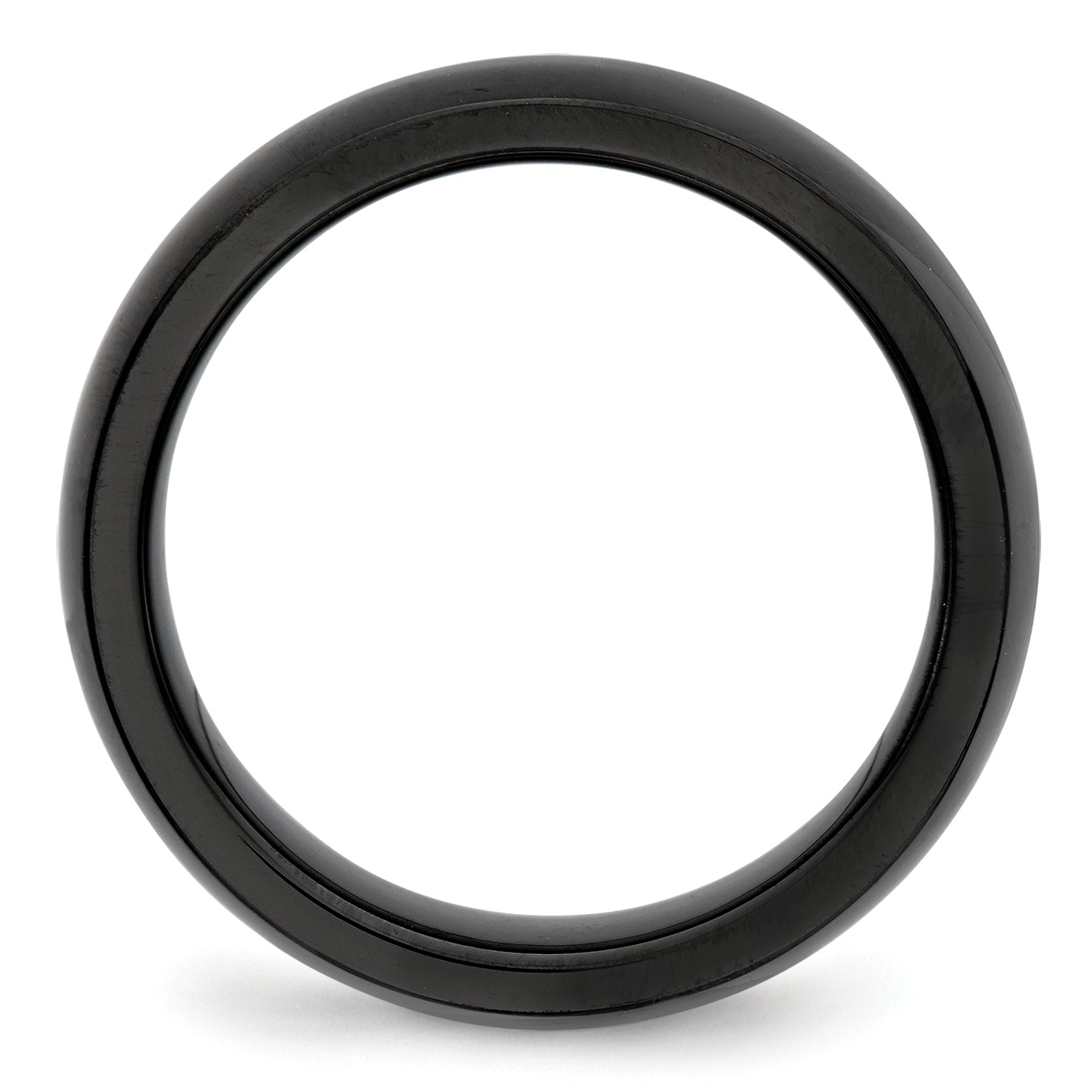 Two-Tone Wedding Band in Black & White Ceramic, 6mm
