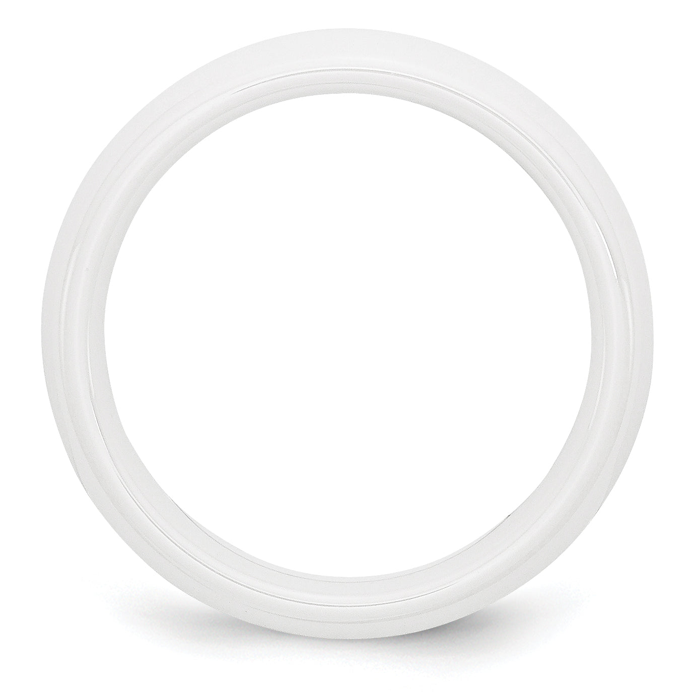 Polished Wedding Band in White Ceramic, 6mm