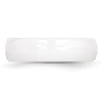 Polished Wedding Band in White Ceramic, 6mm