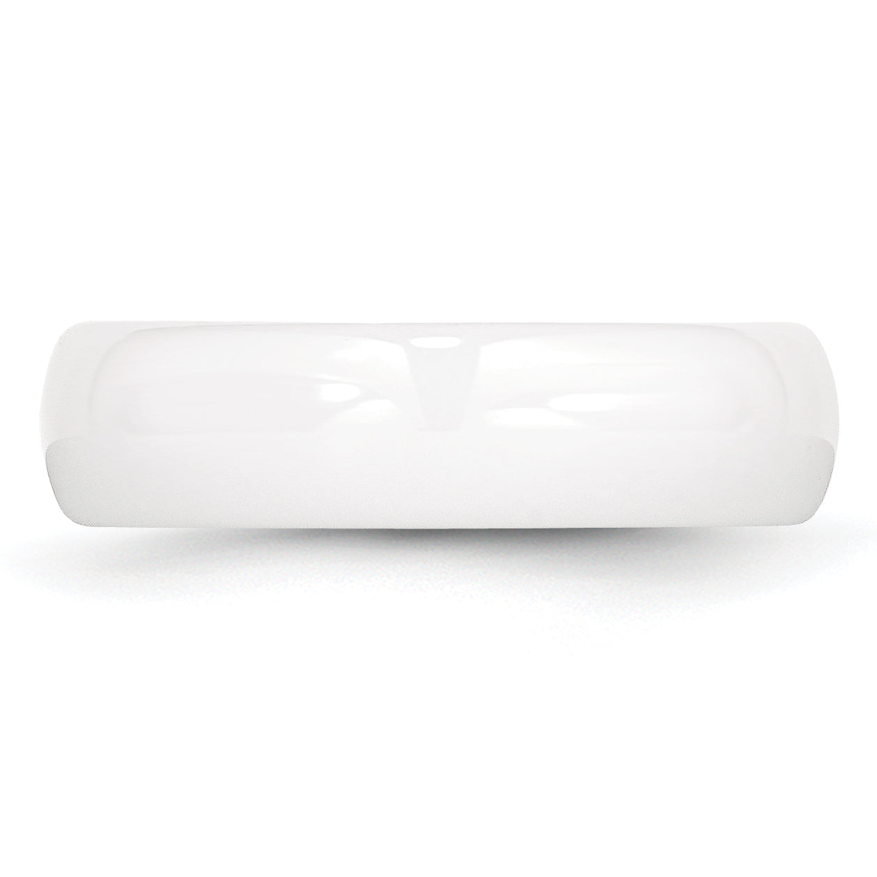 Polished Wedding Band in White Ceramic, 6mm