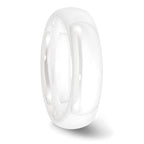 Polished Wedding Band in White Ceramic, 6mm