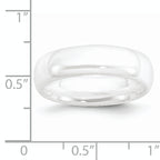 Polished Wedding Band in White Ceramic, 6mm